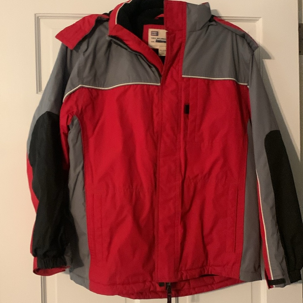 Faded glory heavy snow coat with fleece lining and hood. Size 14/16.